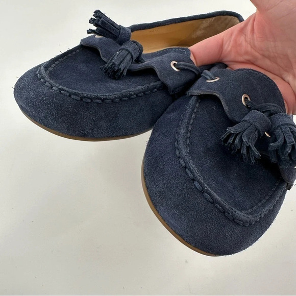 Talbots womens flats size 9.5 navy blue suede tassel driving loafers - Picture 11 of 14